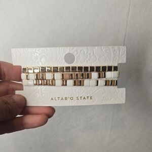 Altar'd State Gold and Cream Bracelet Duo